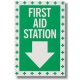 Sign, First Aid Station, Self-Adhesive, 8x10