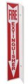 Sign, Fire Extinguisher Arrow, 90 degree, 4 x 18 in.