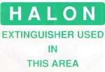 Sign, Halon Extinguisher, 7 X 10 inches