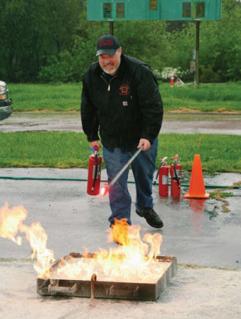 Man using Fire Extinguisher